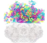IYBQIU 1000 Pcs Refills Loom Band Hooks S Clips Loom Bands Bracelet Connector for Weaving Necklace Jewelry Accessories Craft Making Loom Bands S Clips, Multicoloured