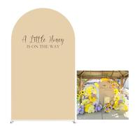 Iydamc A Little Honey is ON The Way Theme Arched Backdrop Covers Beige Stretchy Arch Stand Cover for Baby Shower Birthday Party Decoration Props (No Stand!)