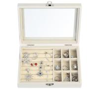 IYEREER Earring Storage Organiser, Small Travel Jewelry Organiser Jewellery Box for Women, Velvet Jewelry Boxes, 24 Grids Jewellery Boxes for Women Necklace Bracelets Earrings Display Organisers
