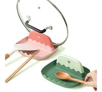 IYOOH 2 Pack Spoon Rest for Kitchen Counter, Cooking Ladle/Spatula/Spoon Holder for Stove Top, Utensil Rest for Countertop, Kitchen and Grill Utensil and Lid Holder, No Mess Rack with Drip Pad - by