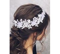 IYOU Bridal Wedding Hair Vines Silver Flower Headbands Pearls Communion Bride Bridesmaid Hair Accessories for Women and Girls