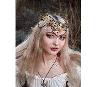 IYOU Butterfly Fairy Headband Crown Black Beaded Hair Bands Flower Elf Headpiece Tassel Wedding Festival Hair Accessories for Women