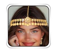 IYOU Coins Boho Head Chain Jewelry Gold Sequin Headpiece Vintage Forehead Costume Hair Accessories for Women