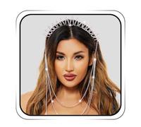 IYOU Halo Crown Headband Silver Goddess Headpiece for Women(Silver-C)