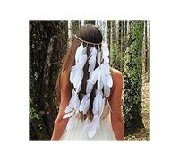 IYOU Indian Feather Headband Hippie Boho Headpiece 1920s Head Chain Hair Piece Jewelry Accessories Headdress Masquerade for Women and Girls