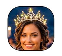 IYOU Light Up Crystal Crowns for Women Gold Wedding Tiaras