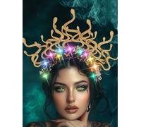 IYOU Snake Light Up Headband Gold Leaf Led Hair Band Festival Halloween Hair Accessories for Women