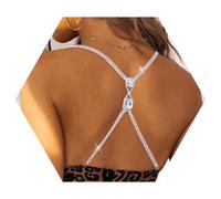 IYOU Sparkly Rhinestone Bra Straps Silver Crystal Bra Holder Straps Anti-Skid Nightclub Party Bra Straps Acccessories for Women Bra Tops Dress
