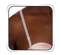 IYOU Sparkly Rhinestone Bra Straps Silver Crystal Bra Shoulder Strap Triple Rows Party Nightclub Bra Underwear Straps for Womens Vest Backless Dress