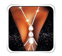 IYOU Sparkly Rhinestone Chest Chain Silver Crystal Bra Chain Summer Beach Body Chains Accessories for Women