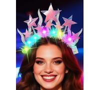 IYOU Star Light Up Headband Sparkly Led Headpiece Flashing Halloween Rave Costume Hair Accessories for Women