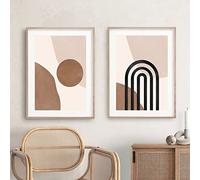 iYoucase Bohemian Abstract Geometric Poster Print Mid Century Wall Art Modern Wall Canvas Painting Pictures Bedroom Living Room Home Decor 40x60cmx2 Unframed