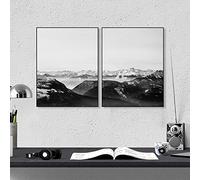 iYoucase Mountain Range Nature Landscape Wall Art Black White Photo Posters And Prints Canvas Painting For Bedroom Wall Pictures Home Decor 50x70cmx2 Unframed
