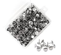 Iyowei 1000Pcs Silver Iron Decorative Round Thumb Tacks, 9.5mm, Pinboard Pins with Storage Box