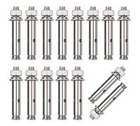 Iyowei 15Pcs Expansion Screw Bolts, M8 x 60mm Stainless Steel Screw Sleeve Anchor Bolts Hex Nut Expansion Sleeve External Hex Head Screw Heavy Duty Fixing Anchors for Wall Building