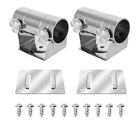 Iyowei 2 x Metal Parasol Brackets, Parasol Holder Clip with Mounting Plate and Screws for Balcony, Fishing, Garden, Diameter Less than 29 mm