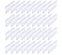 Iyowei 36Pcs Clear Plastic Label Holders, 10cm x 4cm Price Tag Label Holders Sign Display Holder for Retail Supermarket and Store Price Display