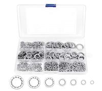 Iyowei 390 PCS Stainless Steel Internal Star Tooth Lock Washers M3/M4/M5/M6/M8/M10/M12 Quick Speed Locking Washer Assortment Kit