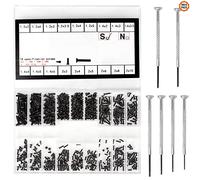 Iyowei 500 PCS Countersunk Screws Set, M1.2 M1.4 M2 Flat Round Head Screws SSD Electronic Repair Screws Laptop Computer Screws Kit Assortments with Clear Box and 6 PCS Screwdrivers for Glasses, Watch