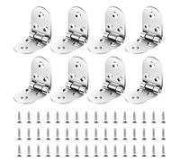 Iyowei 8Pcs Folding Flip Hinges, 270 Degree Stainless Steel Folding Table Hinge Door Hinge Round Edge Backflap Piano Hinge with Screws for Folding Table Cabinet Closet Furniture