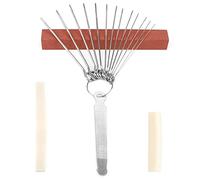 Iyowei Guitar Bridge Saddle Nut File Set, 13pcs Grinding Needles with Bridge Saddle File 1 pcs Grinding Stone 2 pcs Bone Bridge Saddle and Nut Guitar Repair Tool for Guitar Ukulele Bass