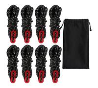 Iyowei Tent Guy Ropes, 8 Pack 4mm Tent Guy Line 13 Feet/ 4M Reflective Cord Tent Guide Rope with Aluminum Rope Tensioner for Outdoor Camping Hiking Awning Tents