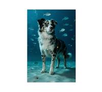 IYQTAGGH Australian Cattle Dog Deep Sea Canvas Poster Bedroom Decor Landscape Office Room Decor Gift 16x24inch(40x60cm)