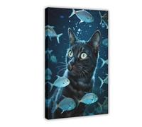 IYQTAGGH Bombay Cat Fish School (1) Canvas Poster Bedroom Decor Landscape Office Room Decor Gift 24x36inch(60x90cm)