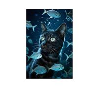 IYQTAGGH Bombay Cat Fish School (1) Canvas Poster Wall Art Decor Print Picture Paintings for Living Room Bedroom Decoration 12x18inch(30x45cm)