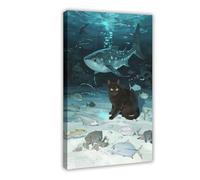 IYQTAGGH Bombay Cat in The Deep Sea Canvas Poster Wall Art Decor Print Picture Paintings for Living Room Bedroom Decoration 24x36inch(60x90cm)