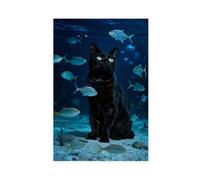 IYQTAGGH Bombay Cat Swimming Canvas Poster Wall Art Decor Print Picture Paintings for Living Room Bedroom Decoration 08x12inch(20x30cm)