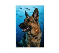IYQTAGGH German Shepherd Deep Sea (3) Canvas Poster Bedroom Decor Landscape Office Room Decor Gift 24x36inch(60x90cm)