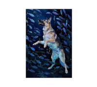 IYQTAGGH German Shepherd Deep Sea (4) Canvas Poster Bedroom Decor Landscape Office Room Decor Gift 08x12inch(20x30cm)