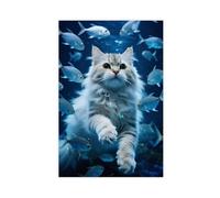 IYQTAGGH Persian Cat Deep Sea (2) Canvas Poster Wall Art Decor Print Picture Paintings for Living Room Bedroom Decoration 08x12inch(20x30cm)