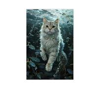 IYQTAGGH Persian Cat Deep Sea (3) Canvas Poster Wall Art Decor Print Picture Paintings for Living Room Bedroom Decoration 12x18inch(30x45cm)