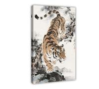 IYQTAGGH Quantum Zen Tiger Painting Ink Wash Poster (1) Canvas Poster Bedroom Decor Landscape Office Room Decor Gift 24x36inch(60x90cm)