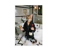IYQTAGGH Savannah Cat Bathroom Poster (1) Canvas Poster Bedroom Decor Landscape Office Room Decor Gift 16x24inch(40x60cm)