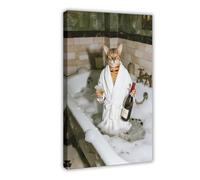 IYQTAGGH Savannah Cat Bathroom Poster (3) Canvas Poster Bedroom Decor Landscape Office Room Decor Gift 20x30inch(50x75cm)