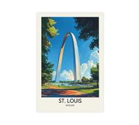 IYQTAGGH St. Louis Vintage Poster Canvas Poster Bedroom Decor Landscape Office Room Decor Gift 08x12inch(20x30cm)