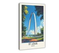 IYQTAGGH St. Louis Vintage Poster Canvas Poster Bedroom Decor Landscape Office Room Decor Gift 20x30inch(50x75cm)
