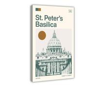 IYQTAGGH St. Peter's Basilica Vatican Art Canvas Poster Wall Art Decor Print Picture Paintings for Living Room Bedroom Decoration 24x36inch(60x90cm)