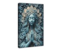 IYQTAGGH The Buddhist Goddess Tara Canvas Poster Bedroom Decor Landscape Office Room Decor Gift 16x24inch(40x60cm)