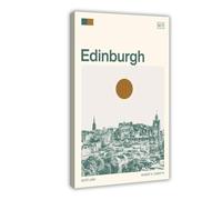 IYQTAGGH Travel Edinburgh Scotland Canvas Poster Bedroom Decor Landscape Office Room Decor Gift 24x36inch(60x90cm)