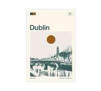 IYQTAGGH Travel to Dublin, Ireland Art Canvas Poster Bedroom Decor Landscape Office Room Decor Gift 08x12inch(20x30cm)