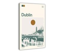 IYQTAGGH Travel to Dublin, Ireland Art Canvas Poster Bedroom Decor Landscape Office Room Decor Gift 20x30inch(50x75cm)