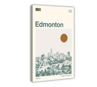 IYQTAGGH Travel to Edmonton, Canada Canvas Poster Wall Art Decor Print Picture Paintings for Living Room Bedroom Decoration 20x30inch(50x75cm)