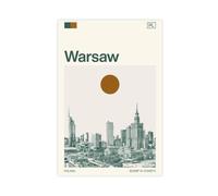 IYQTAGGH Travel to Warsaw, Poland Art Canvas Poster Wall Art Decor Print Picture Paintings for Living Room Bedroom Decoration 08x12inch(20x30cm)
