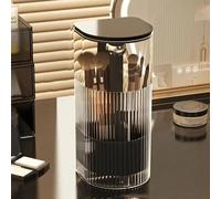 IYSHOUGONG Makeup Brush Holder with Lid, Automatic Lifting Dustproof Make up Brush Organiser Makeup Brushes Case Make up Cosmetics Organizer Storage for Dressing Table,Vanity