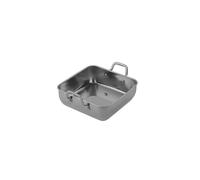 IYSHOUGONG Stainless Steel Plate, Rectangle Metal Dinner Plates with Handles, Decorative Tray, Cheese Board, Compact Size for Appetizer or Side Dishes