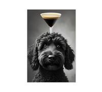 IYTAFGYT Black Goldendoodle Martini Glass Poster Canvas Poster Wall Art Print Picture Paintings 08x12inch(20x30cm)